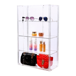 亚克力展示柜乐高模型玩具精品透明带灯带锁展示架收纳防尘罩定制