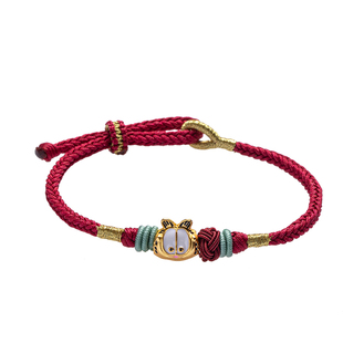 手链绳DIY黄金自编转运珠手链手工编织绳红绳编绳本命年红色手绳