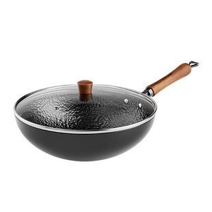 铁锅炒菜锅老式章丘炒锅锅无涂层家用不粘锅电磁炉燃气灶专用平底