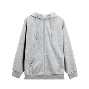 回力卫衣外套女秋冬季2025新款宽松灰色开衫拉链连帽加绒长袖上衣