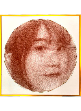 彩色钉子绕线diy画像定制真人