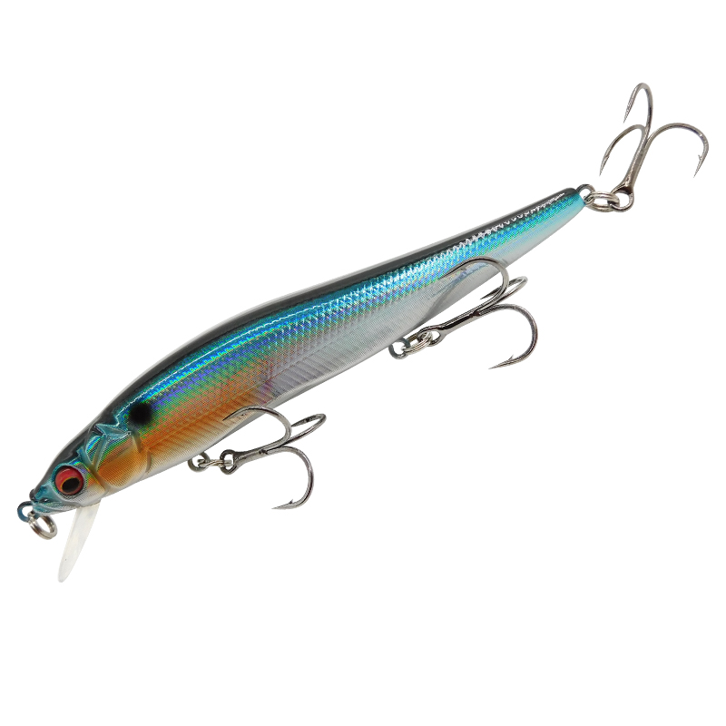 仿生短舌板路亞浮水米諾幻視硬餌11cm15g抽停響珠假餌翹嘴鱸魚