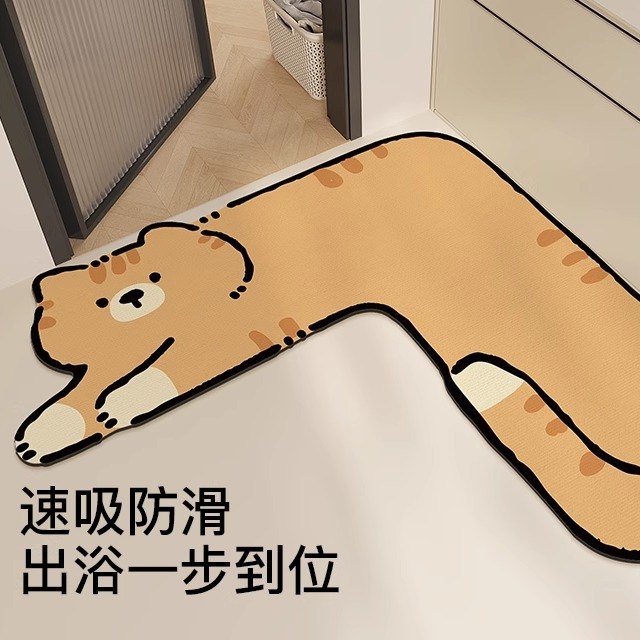 浴室地垫L型转角防滑l吸水垫洗手间厨房脚垫子卫生间门口厕所地毯