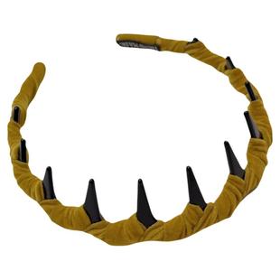 AhuaAhuaya秋冬复古彩色丝绒波浪倒插梳带齿发箍韩版高颅顶头箍