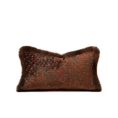 柏洛斯橙咖腰枕样板间沙发靠枕