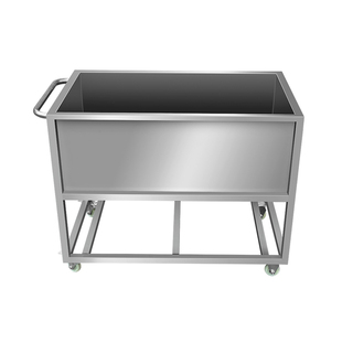 304不锈钢水箱移动式浸泡解冻池水槽带支架食品厂周转车方形水桶
