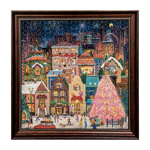 正版Galison初雪之夜拼图500片带相框成人版治愈冬灯圣诞节日礼物