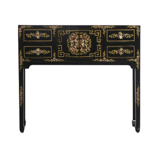 新中式条案手绘玄关边几储物小高台实木仿古供桌案台神台古典家具