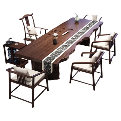 新中式大板实木茶桌整块原木茶台