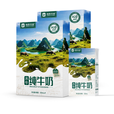 良西农场A2β-酪蛋白水牛纯牛奶125ml*18盒