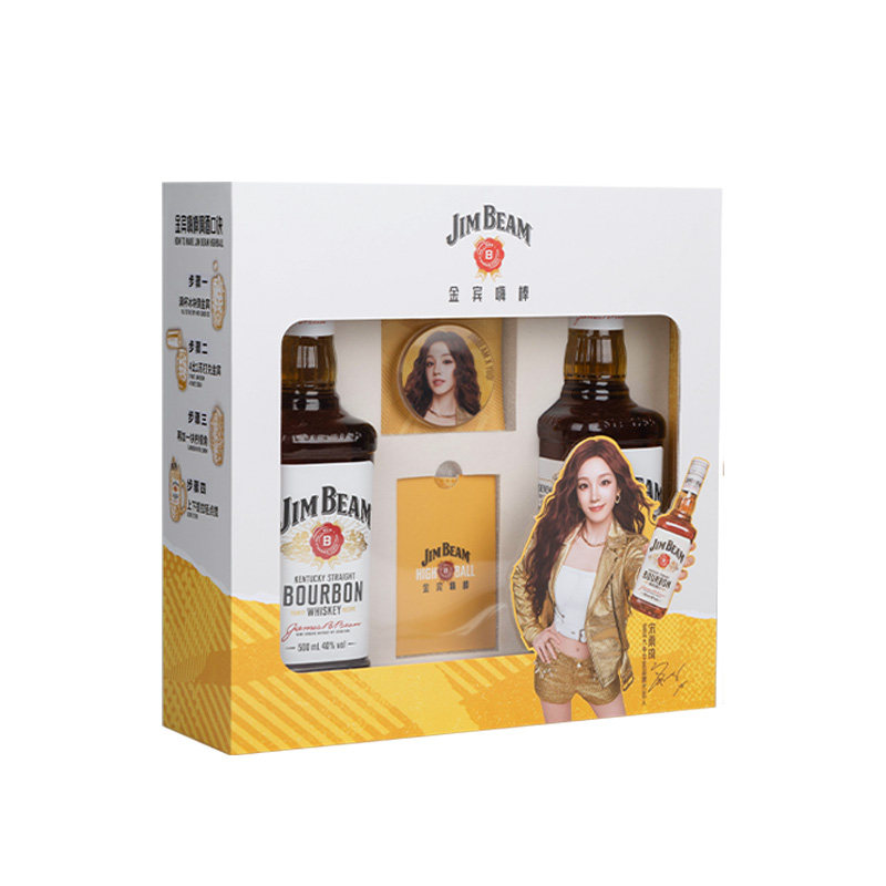 【雨琦星选】JimBeam金宾波本威士忌主题礼盒500ml洋酒进口威士忌