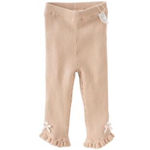 戴维贝拉儿童裤子2026女童加绒毛线裤女宝A类冬装新款针织打底裤