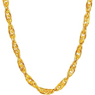 周六福黄金项链女足金绞丝链计价金链子素链锁骨链首饰新年礼物