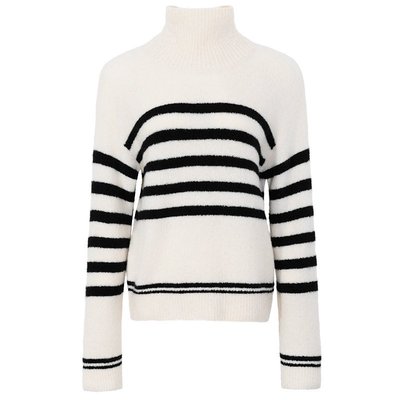 BLANCORE牦牛绒羊毛条纹套头毛衣