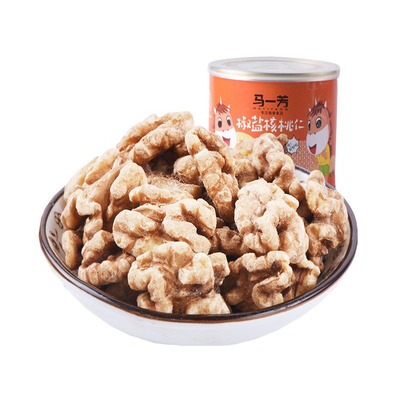 马一芳椒盐咸琥珀罐头核桃仁新货