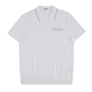 意式商务绅士 120S长绒棉横机织造 高端男士翻领短袖T恤衫 DAT910