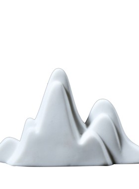 陶瓷新中式桌面白瓷小山鱼缸造景