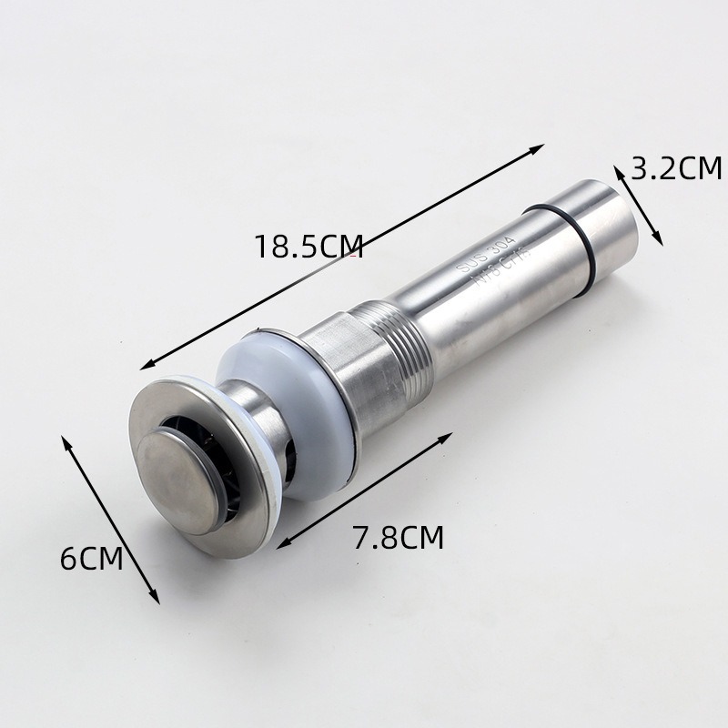 304下水器不锈钢下水口头阳台面盆洗手盆加长防臭洗脸盆下水