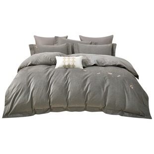 富丽真金雪尼尔四件套单面绒被套全棉磨毛秋冬加厚保暖床上用品