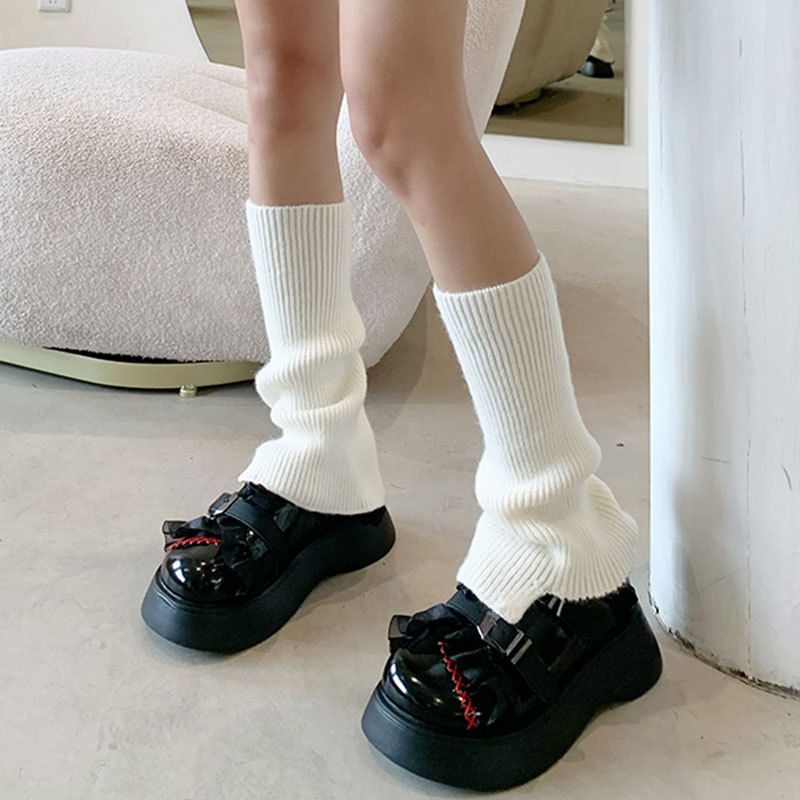 新款堆堆袜辣妹不规则慵懒喇叭形针织秋冬袜套套中瘦韩腿显系筒风