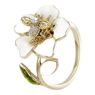 Riotlily艾特里里花园漫步戒指仿珐琅工艺清新花卉简约新年女款