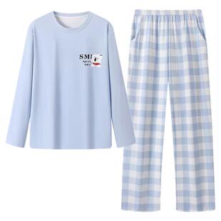 青少年睡衣男初中小学生春秋季大童全纯棉儿童长袖12岁男孩家居服