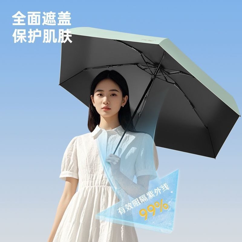 新款六折五折雨伞遮光隔热防晒黑胶小巧遮阳伞太阳伞便携迷你轻量