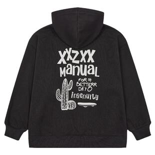 XXZXX加绒连帽卫衣宽松印花套头男女潮牌童装亲子装秋季新款 2506