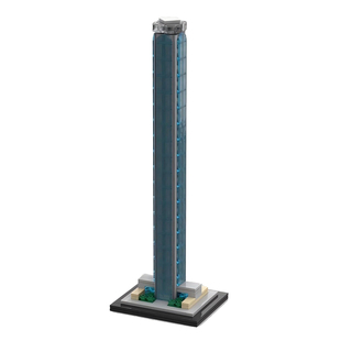 高银金融117大厦积木MOC-153766摩天大楼建筑模型小颗粒儿童玩具