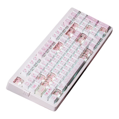 佐赫ZH980凯蒂猫机械键盘有线蓝牙客制化电竞游戏办公静音轴女生
