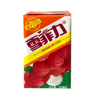 可口可乐出品雪菲力荔枝味复合果味果汁饮料250ml*24盒整箱利乐包