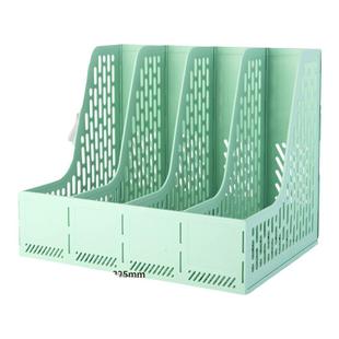 得力折叠桌面书架可折叠书立架文件收纳盒文件夹书立文件架学生资料置物架文件栏文件框办公室桌用品收纳架