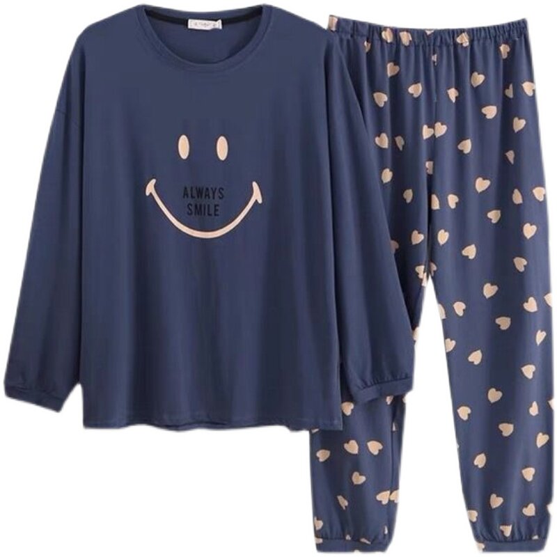可爱笑脸胖mm200斤家居服套装