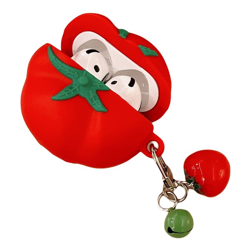 可爱立体西红柿适用苹果新3代airpods4代蓝牙无线耳机保护套airpods1/2代硅胶软壳airpodspro2代女