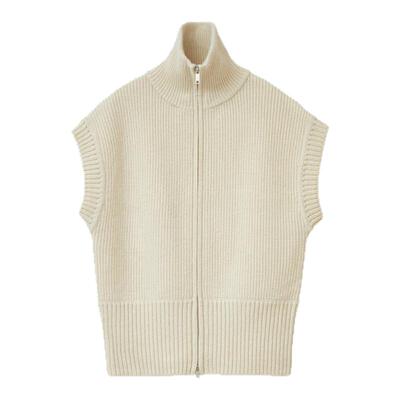 【现货】About Reformation小众毛衣女半袖拉链宽松针织打底外套