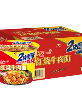统一4分钟红烧牛肉面138g*12桶