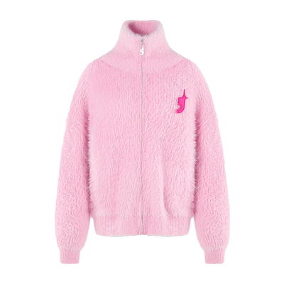 韩系环保貂绒毛衣外套针织开衫