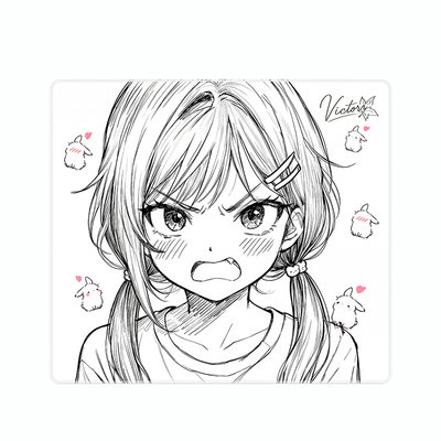 二次元线稿风FPS鼠标垫类零布面