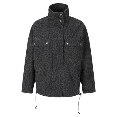 MOUSSY 2026春季新品街头复古风豹纹立领夹克外套女028JSA30-1027