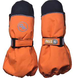 儿童滑雪手套袖套非触屏羊羔绒玩雪保暖加厚防水加长小童手套冬季