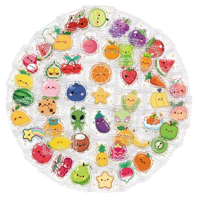 50张跨境可爱透明PET糖果贴纸画