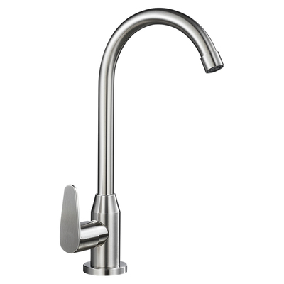 304不锈钢厨房水龙头冷热洗菜盆万向旋转防溅单冷全铜单孔增压