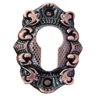 户外铝艺庭院大门锁红古铜欧式锁芯装饰盖锌合金花纹钥匙保护盖子