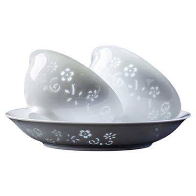 鹏博高白瓷健康玲珑餐具高档碗盘