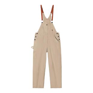 PSO Brand男女装斜纹磨毛撞色背带宽松工装裤情侣连体吊带裤休闲