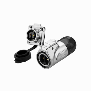 凌科LP16金属航空插头法兰面板安装2-9芯可定制带焊线防水连接器