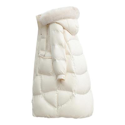 貉子毛领中长款派克服鸭鸭