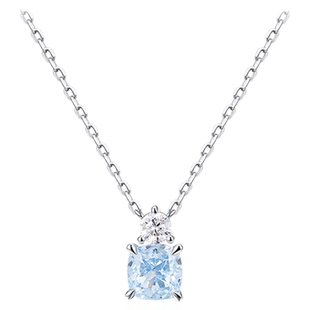 Fanci范琦人鱼泪珠项链闪耀白海蓝色轻奢灵动方形小众生日送女友