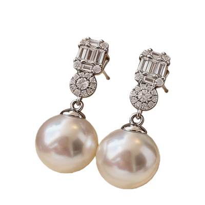 澳白大珍珠耳钉奢侈品大牌高级感