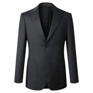 【高定工艺】150支纯羊毛深灰色高端商务西服结婚正式西服套装男